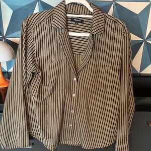 Madewell Brown Striped Blouse